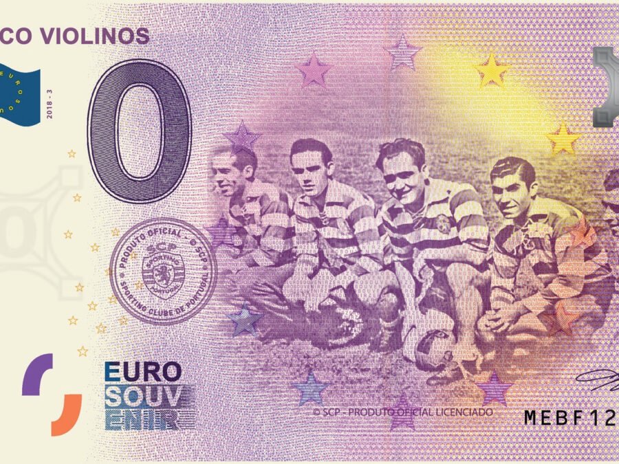 Nota Euro Souvenir SCP - Cinco Violinos