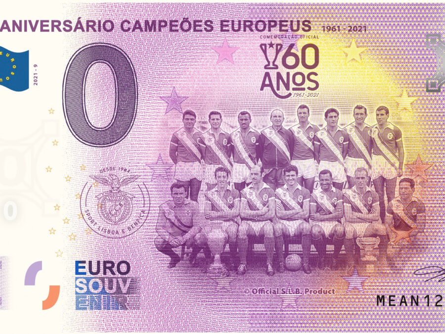 Nota Euro Souvenir - SLB 60 anos Campeões Europeus