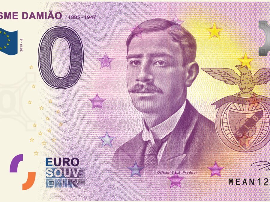 Nota Euro Souvenir SLB - Cosme Damião