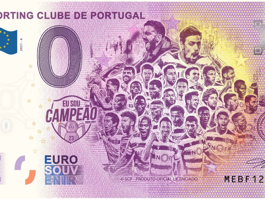 Nota Euro Souvenir - SCP - Campeões Equipa 2021
