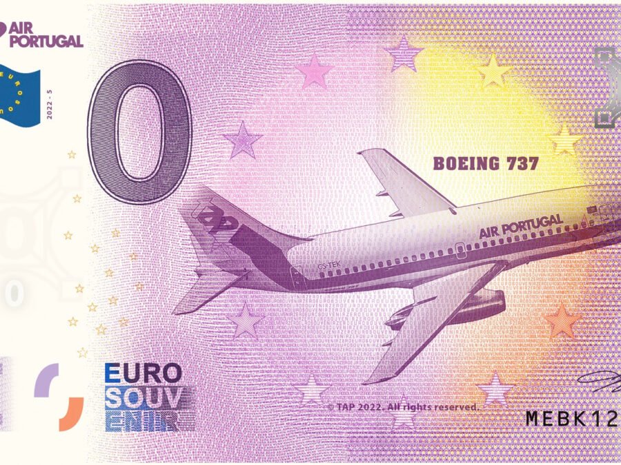 Nota Euro Souvenir TAP - Primeiro Voo do Boeing 737