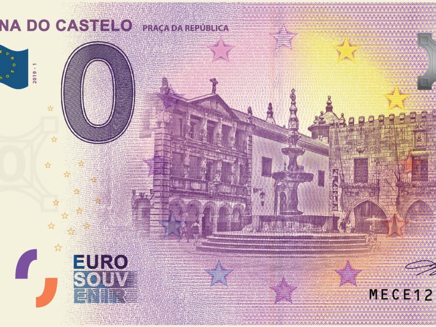 Nota Euro Souvenir - Viana do Castelo - Praça da República