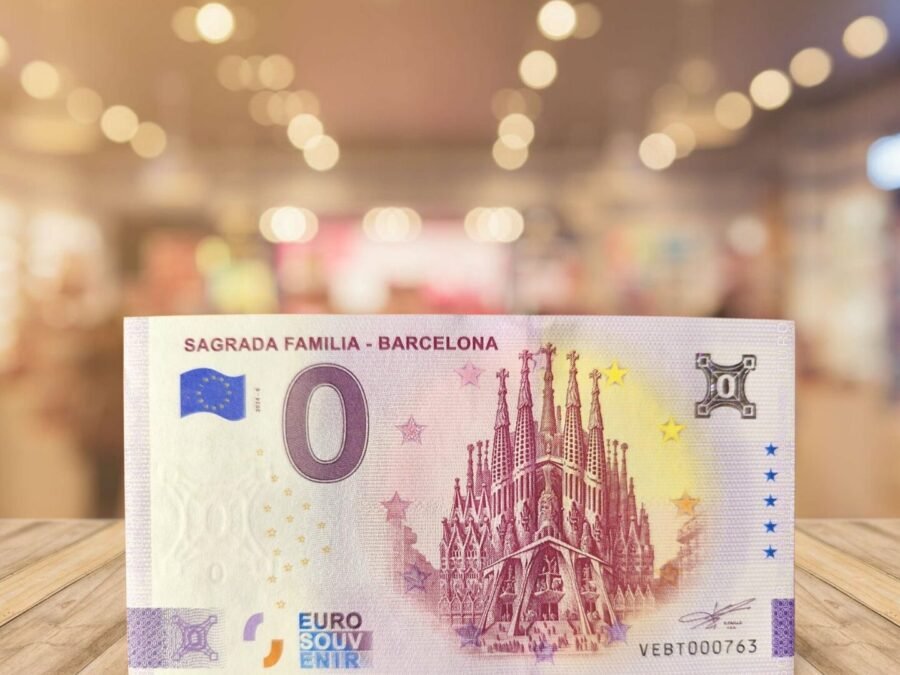 Nota de Euro Souvenir da Sagrada Família - Barcelona